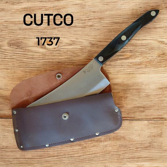 CUTCO #1737 Meat Cleaver & Leather Sheath - Picture 1 of 9